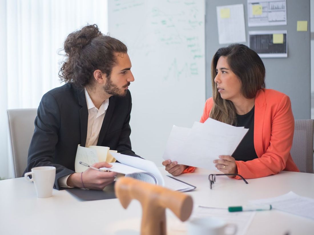 Senior executive being coached