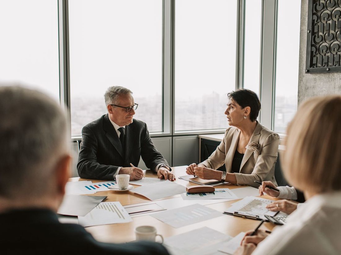 Boardroom strategy discussion